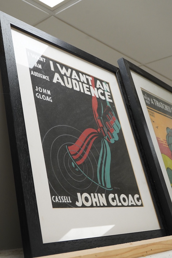 Two original book illustrations by P R Picky, comprising 'I want an audience' by John Gloag and 'A thatched roof' by Beverely Nichols, each 30 x 24cm